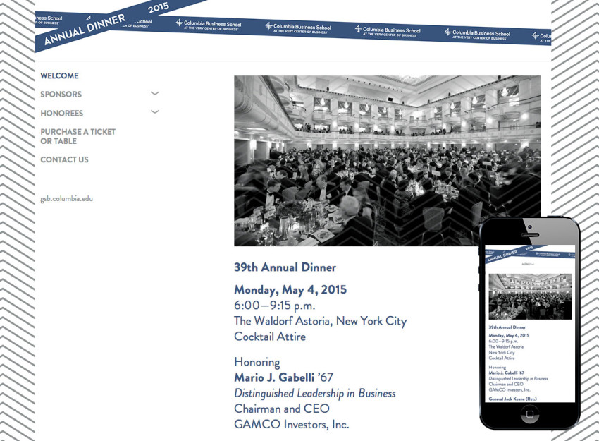 Columbia Business School Annual Dinner Website